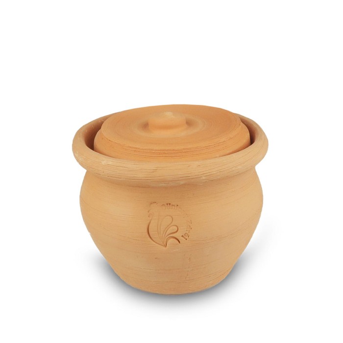 Gliniany garnek mały z pokrywką 0,8l