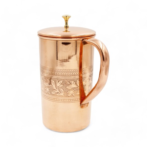 DZBANEK miedziany grawerowany pas 1,5 l