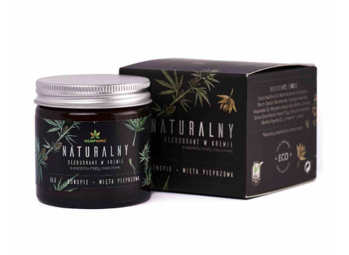 Naturalny Konopny Dezodorant w Kremie - MIĘTA PIEPRZOWA, 65 g