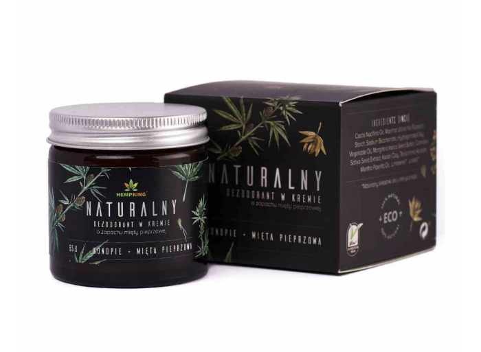 Naturalny Konopny Dezodorant w Kremie - MIĘTA PIEPRZOWA, 65 g