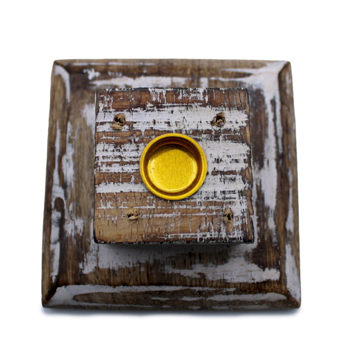 Kominek do kadzidełek - WIEŻA BIELONA, z drewna mango