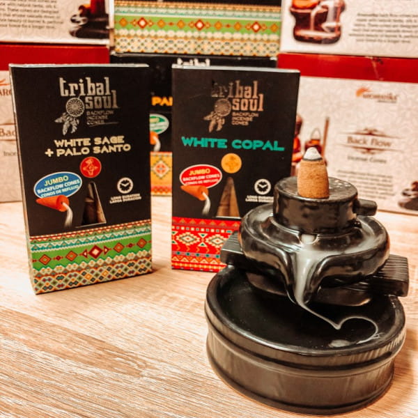 Kadzidełka stożkowe Jumbo BACK FLOW - Biała Szałwia