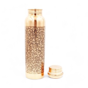 BUTELKA miedziana grawerowana ciemna, 900ml