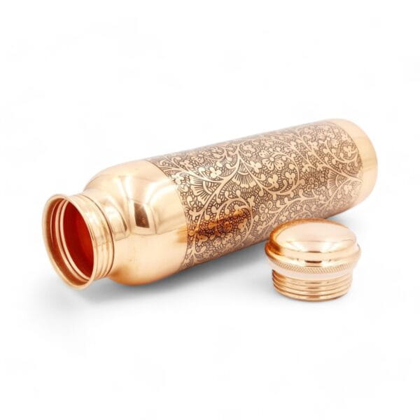 BUTELKA miedziana grawerowana ciemna, 900ml