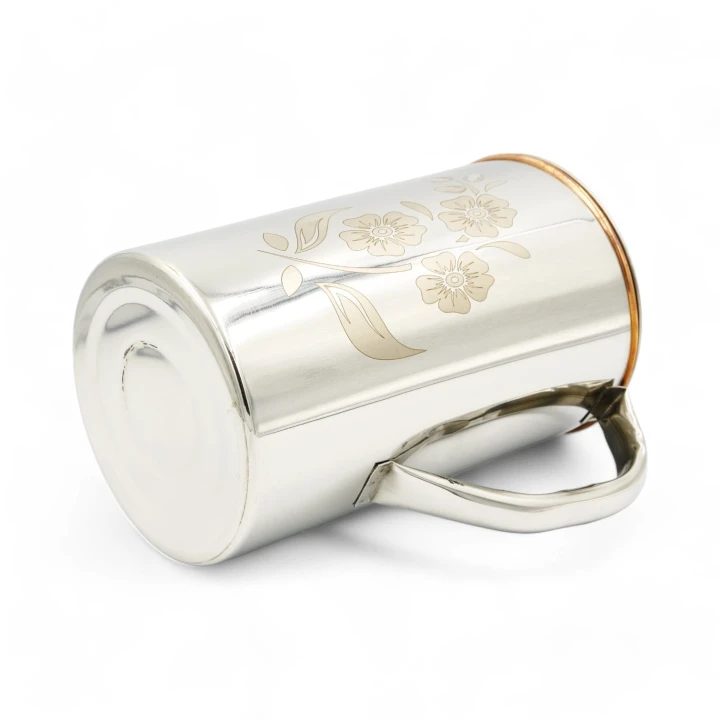 DZBANEK stalowy z miedzianym środkiem, 2 l - KWIATY