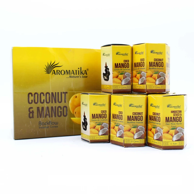 Kadzidełka Stożkowe Backflow Masala - Kokos i Mango
