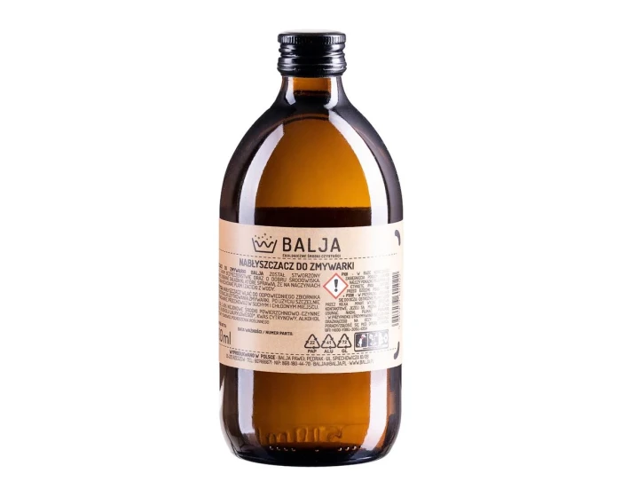 Nabłyszczacz Do Zmywarki w szklanej butelce, ekologiczny 500 ml