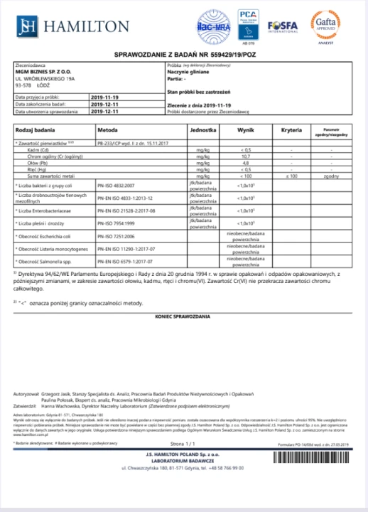 Gliniany garnek mały z pokrywką 0,8l
