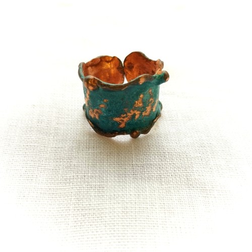 PIERŚCIONEK miedziany regulowany, LAPIS