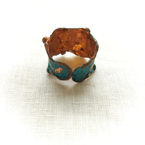 PIERŚCIONEK miedziany regulowany, LAPIS