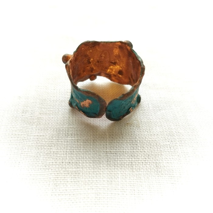 PIERŚCIONEK miedziany regulowany, LAPIS