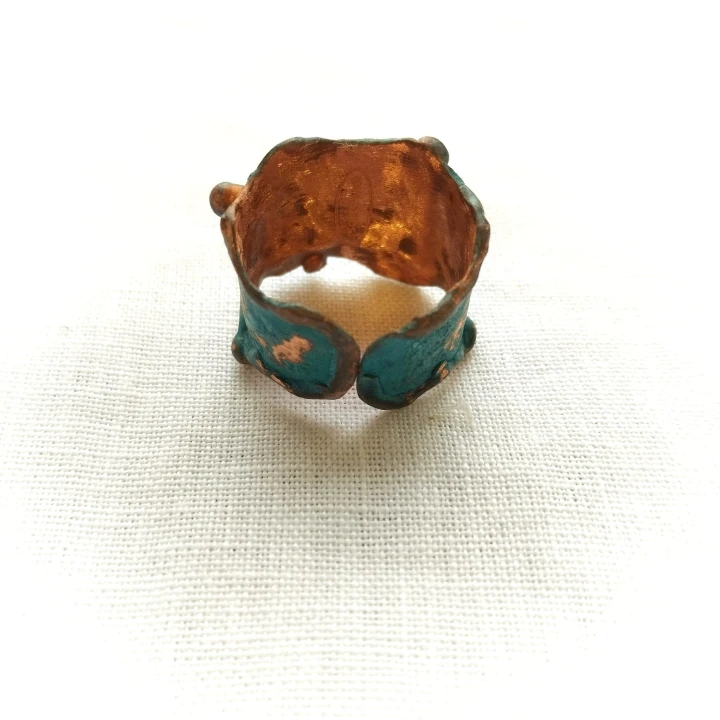 PIERŚCIONEK miedziany regulowany, LAPIS