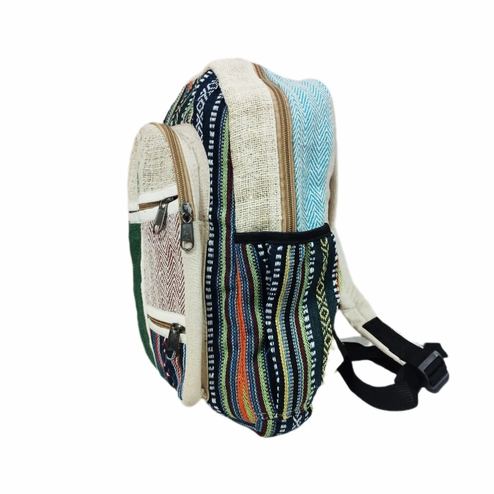 Plecak z konopi i bawełny - Suwaki, ŚREDNI