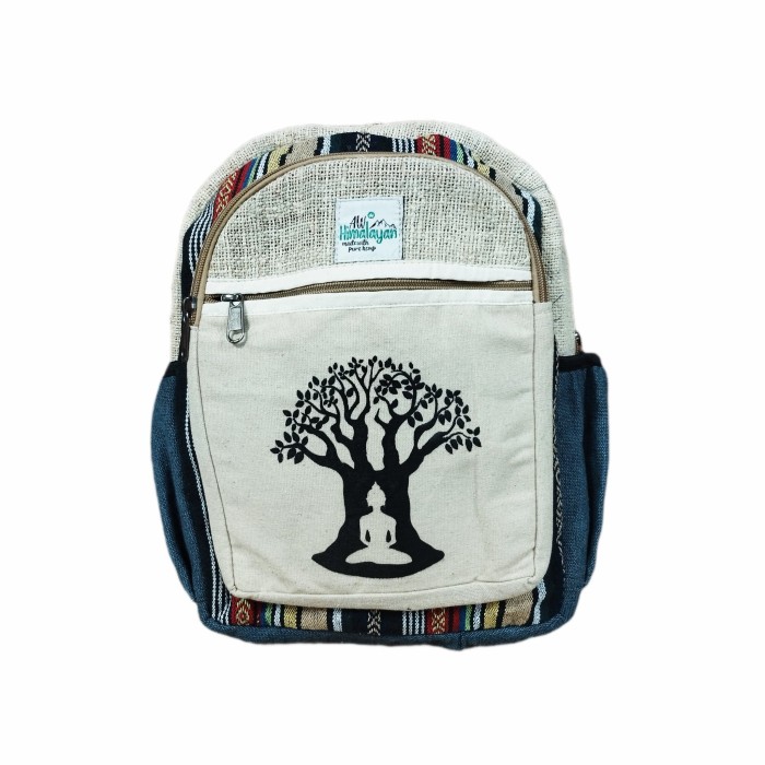Plecak z konopi i bawełny - Drzewo Bodi, ŚREDNI