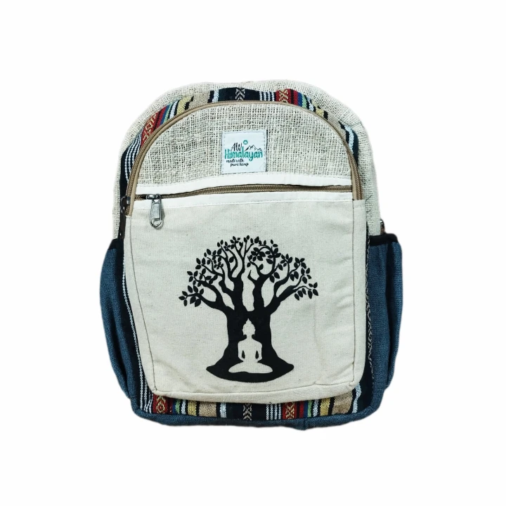 Plecak z konopi i bawełny - Drzewo Bodi, ŚREDNI