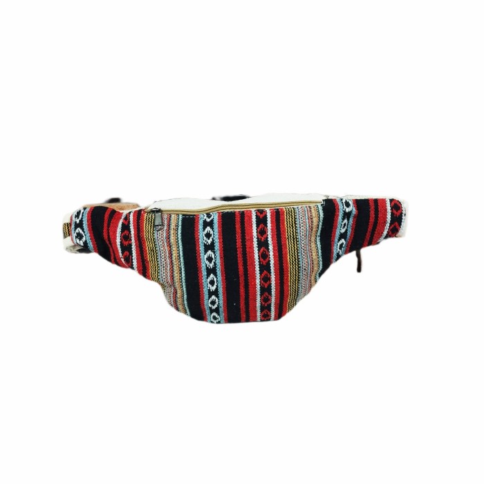 SASZETKA na biodra z konopi i bawełny - torebka CZERWONA