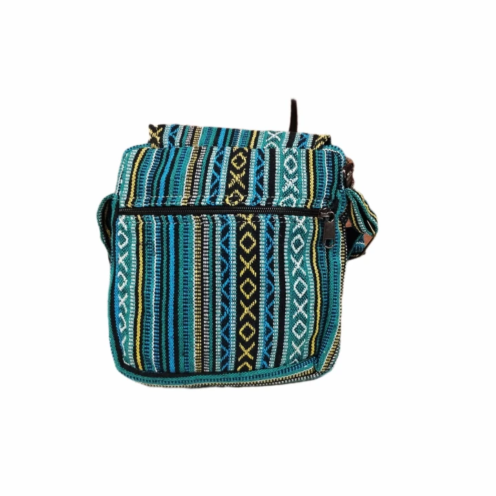 Torebka LISTONOSZKA haftowana - NIEBIESKIE GRZYBY