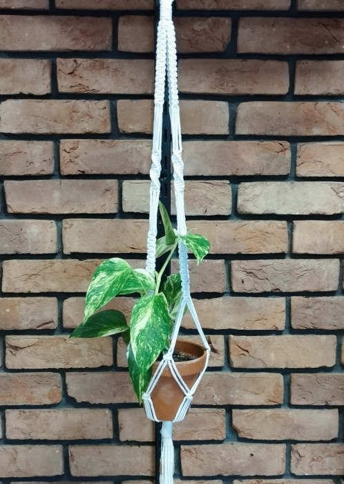 MAKRAMA wisząca na kwiaty, kwietnik RĘKODZIEŁO