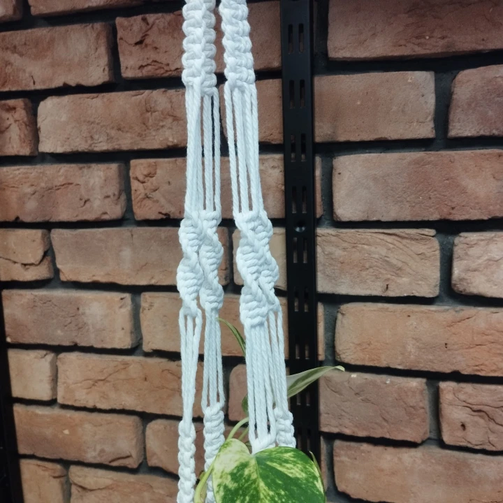 MAKRAMA wisząca na kwiaty, kwietnik RĘKODZIEŁO