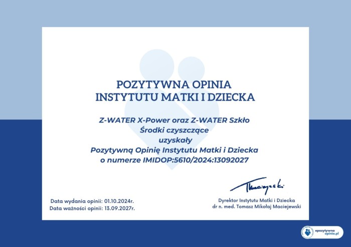 Z-Water płyn do czyszczenia SZKŁA I LUSTER, 500 ml