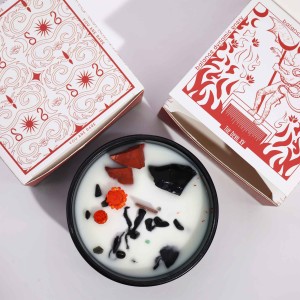 Świeca sojowa z Kamieniami i Kwiatami w szkle - Tarot Diabeł, 170 g