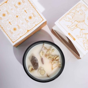 Świeca sojowa z Kamieniami i Kwiatami w szkle - Tarot Lew, 170 g