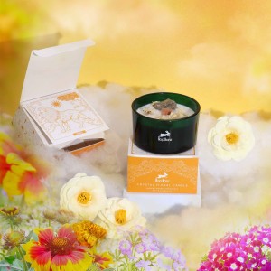 Świeca sojowa z Kamieniami i Kwiatami w szkle - Tarot Lew, 170 g