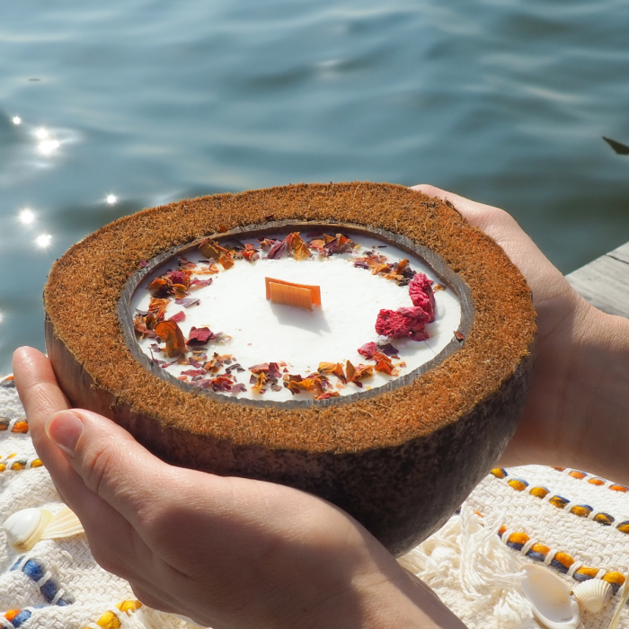 Świeca sojowa w KOKOSIE, duża - Prosecco O'clock, 600 ml