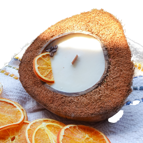 Świeca sojowa w KOKOSIE, duża - Niebiańska Słodycz, 600 ml