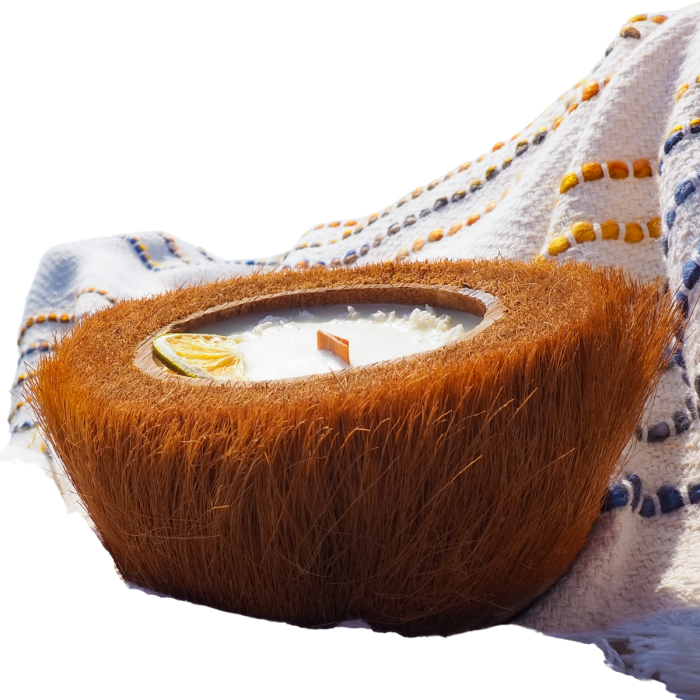 Świeca sojowa w KOKOSIE Z WŁOSEM, duża - Egzotyczna, 600 ml