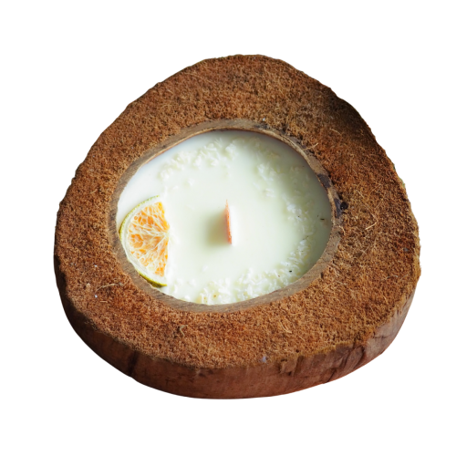 Świeca sojowa w KOKOSIE, duża - Egzotyczna, 600 ml