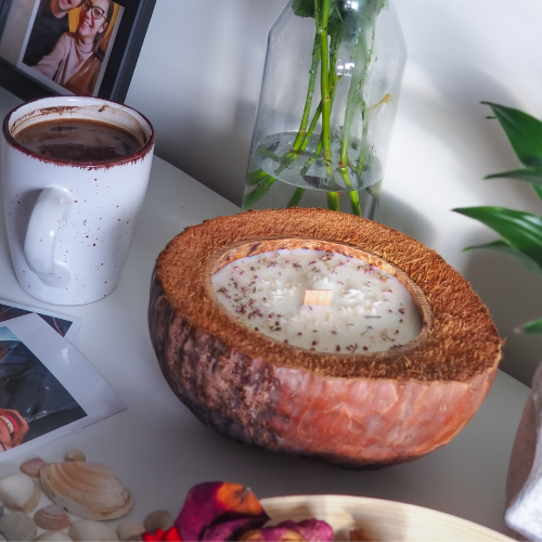 Świeca sojowa w KOKOSIE, duża - Princessa, 600 ml