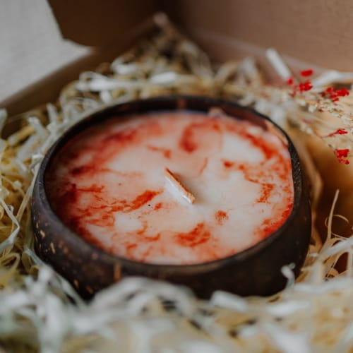 Świeca sojowa w KOKOSIE, duża - Faworytka, 550 ml