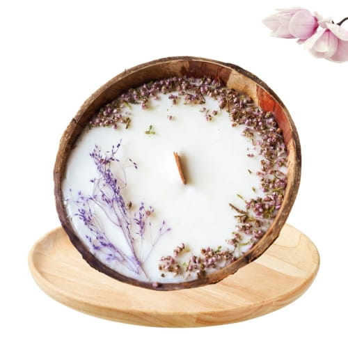 Świeca sojowa w KOKOSIE - Słodkie Magnolie, 300 ml