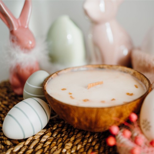 Świeca sojowa w KOKOSIE - Pudrowy Uśmiech, 300 ml