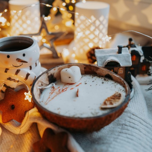 Świeca sojowa w KOKOSIE - Parzona Zielona Herbata, 300 ml