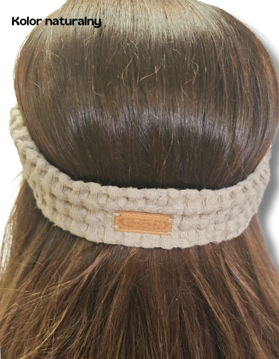 Opaska Lniano-Bawełniana, WARKOCZ duży, kremowy