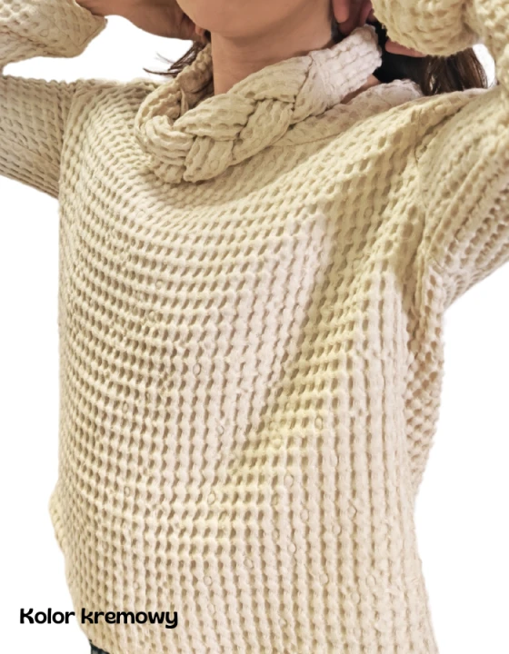 Opaska Lniano-Bawełniana, WARKOCZ duży, kremowy