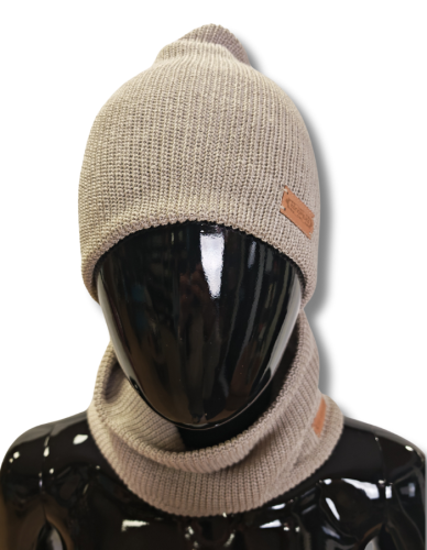 Czapka + Komin LEN 100%, Komplet uniwersalny