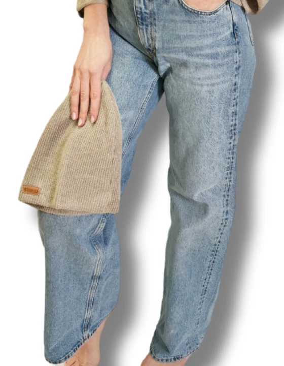 Czapka + Komin LEN 100%, Komplet uniwersalny