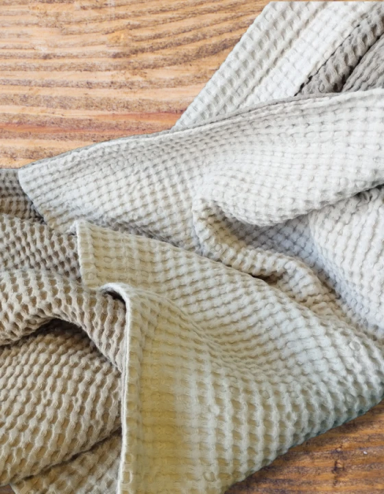 Kocyk lniano-bawełniany, DWUSTRONNY / 110 cm x 90 cm