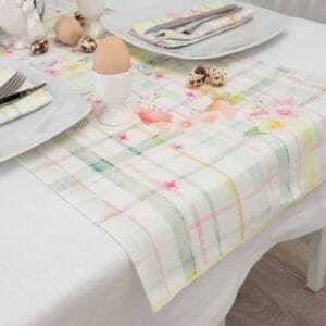 Lniany Bieżnik - wzór WIELKANOC - 40 x 140 cm