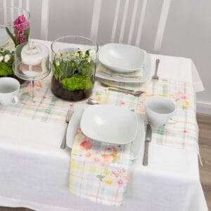 Lniany Bieżnik - wzór WIELKANOC - 40 x 140 cm