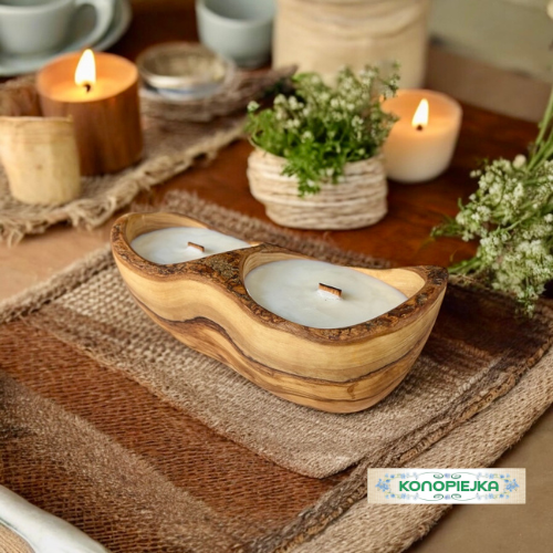 Sojowa Świeca Zapachowa w Drewnie Bergamotka i Limonka DKRS23