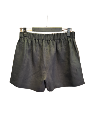 Lniane Spodenki, Szorty męskie - CZARNE