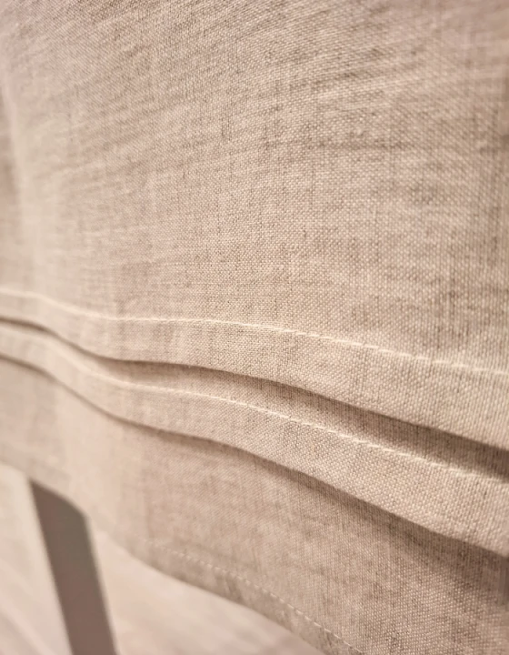 Lniany Bieżnik Z Plisami - NATURALNY, 40 x 160 cm