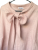Bluzka koszulowa damska, mglisty róż LEN 100% - z wiązaniem pod szyją / rozmiar M