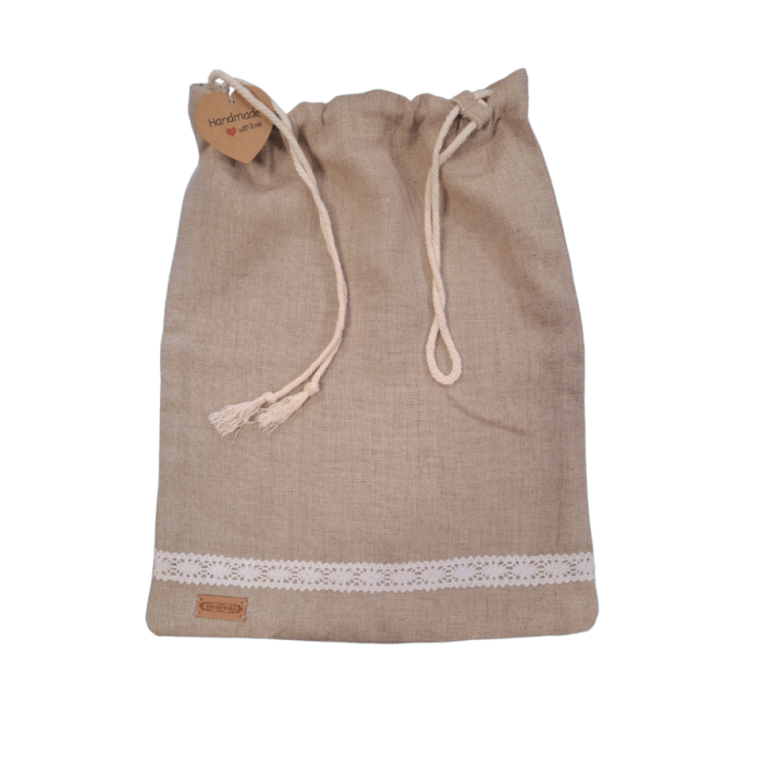 WOREK LNIANY na pieczywo, zioła, suszoną żywność, bieliznę, kosmetyki, buty - 40 cm x 30 cm