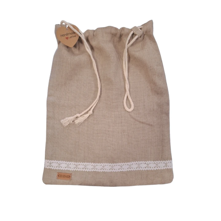 WOREK LNIANY na pieczywo, zioła, suszoną żywność, bieliznę, kosmetyki, buty - 40 cm x 30 cm