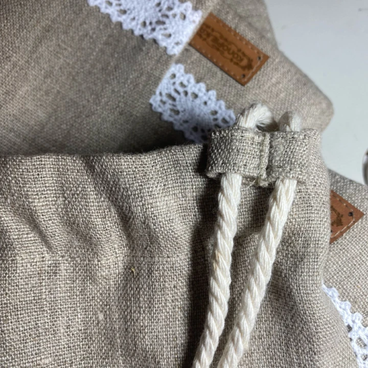 WOREK LNIANY na pieczywo, zioła, suszoną żywność, bieliznę, kosmetyki, buty - 40 cm x 30 cm